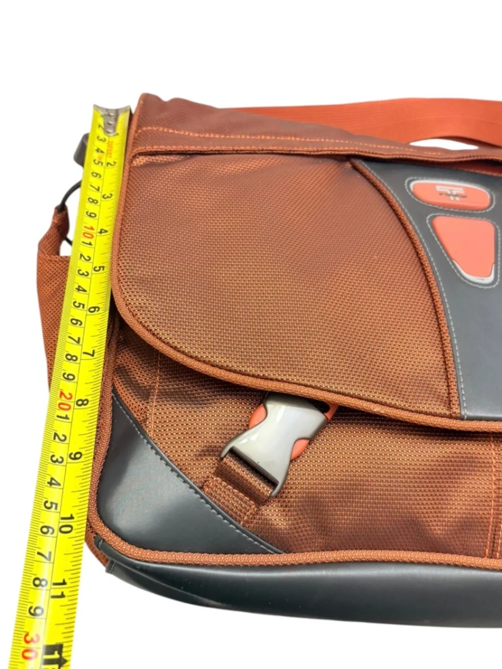 TUMI tech burnt sienna orange laptop briefcase school messenger bag
